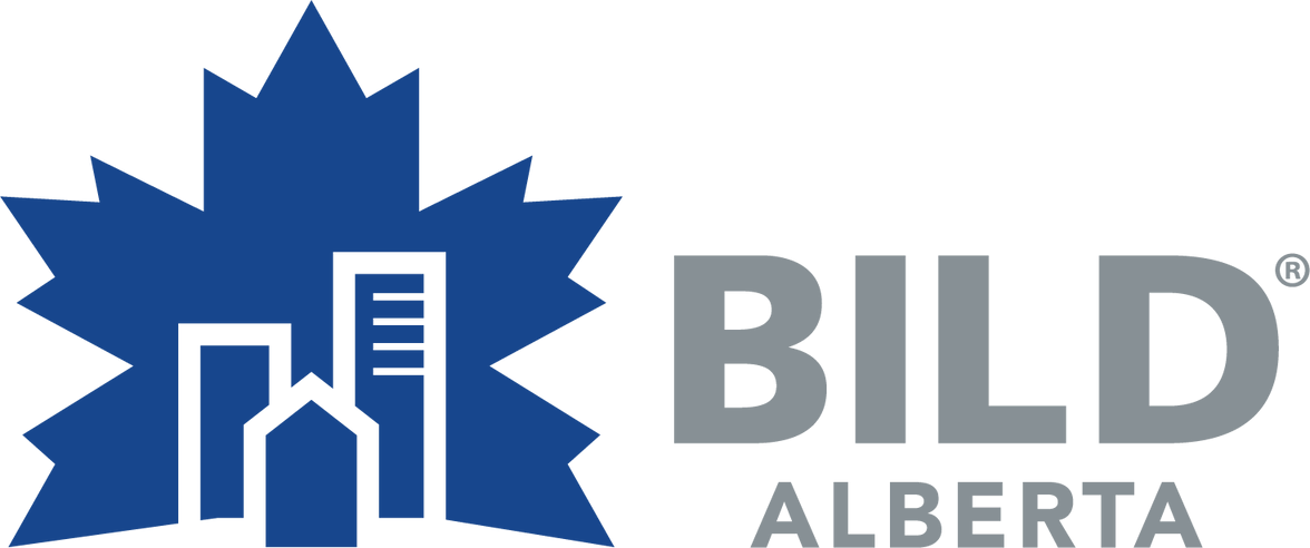Logo of 7fd2efadf0cf3f1920793562a0a949b6 featuring a blue starburst shape with white cityscape icons and the text "BILD Alberta" in gray.